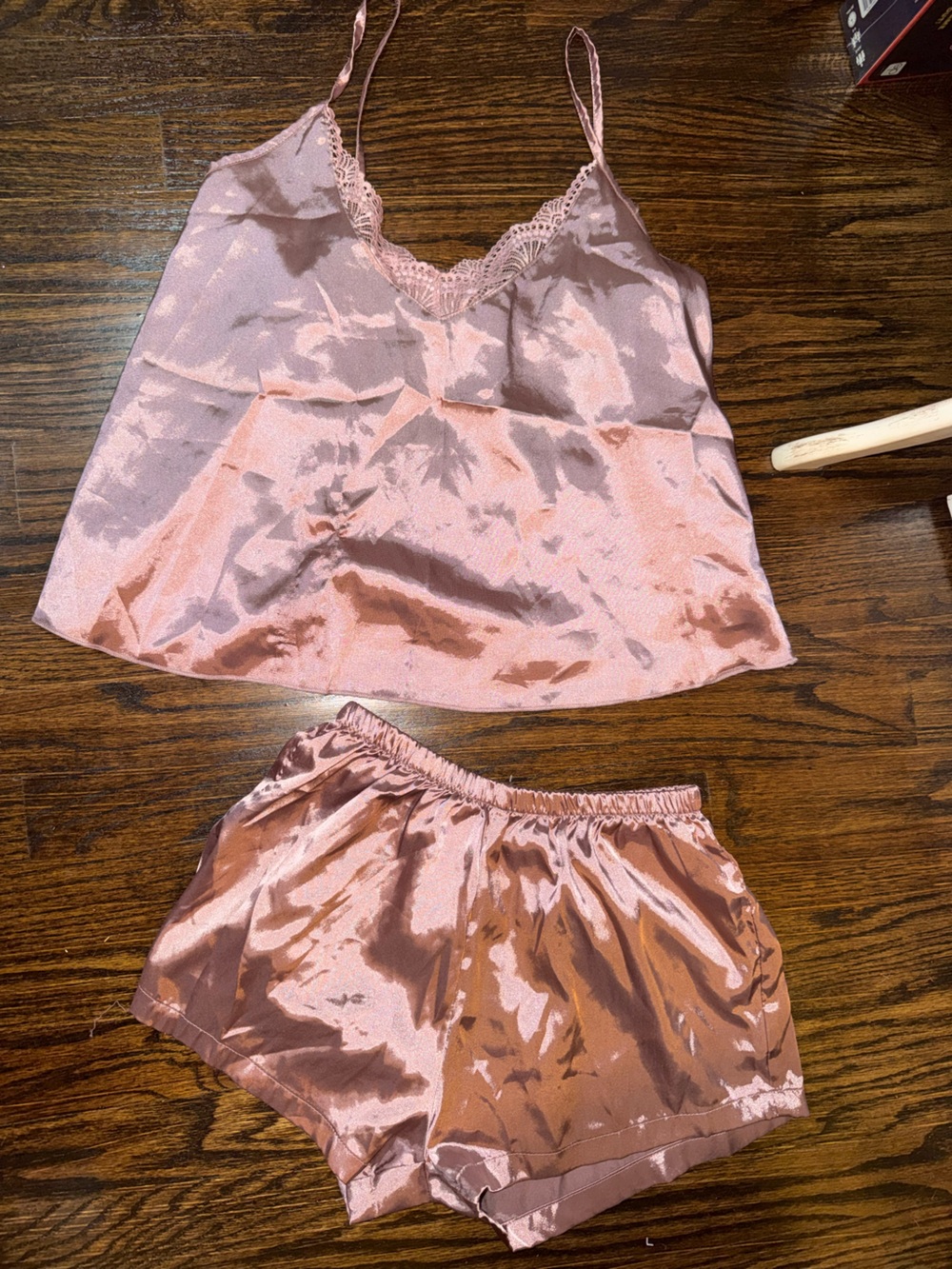 Silky Rose Pink Satin Sleep Shorts and Cami Set-small